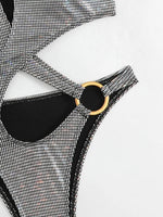 2025 Sexy High Cut Out Halter Female Swimwear One Piece Swimsuit Women Cross Bandage Monokini Bather Bathing Suit Swim Beachwear