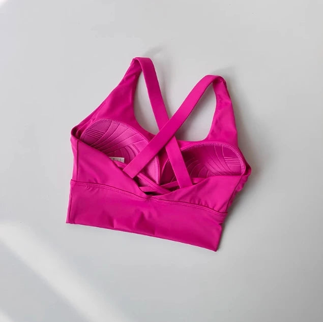 Women's Shock-Absorbing Yoga Sports Bra Summer Fitness Gathered Breasts Accessory Breathable Comfortable Yoga Sports Bra
