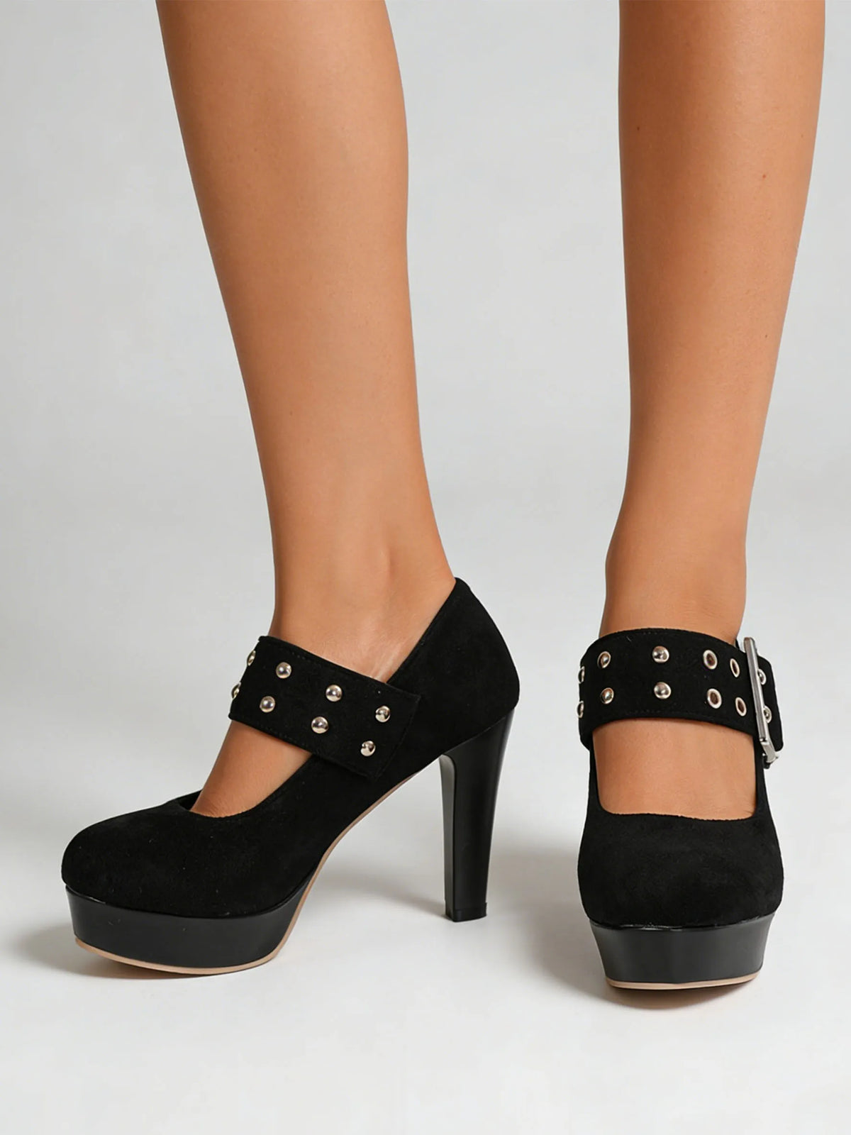 2026 Big Size 33-43 Retro Black Office Lady Buckle Strap Mary Janes Platform Pumps Elegant Red 10.5cm High Heels Shoes Women