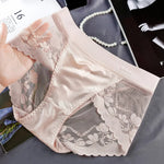 Lace large size high waist underwear women's butt lifting breathable briefs