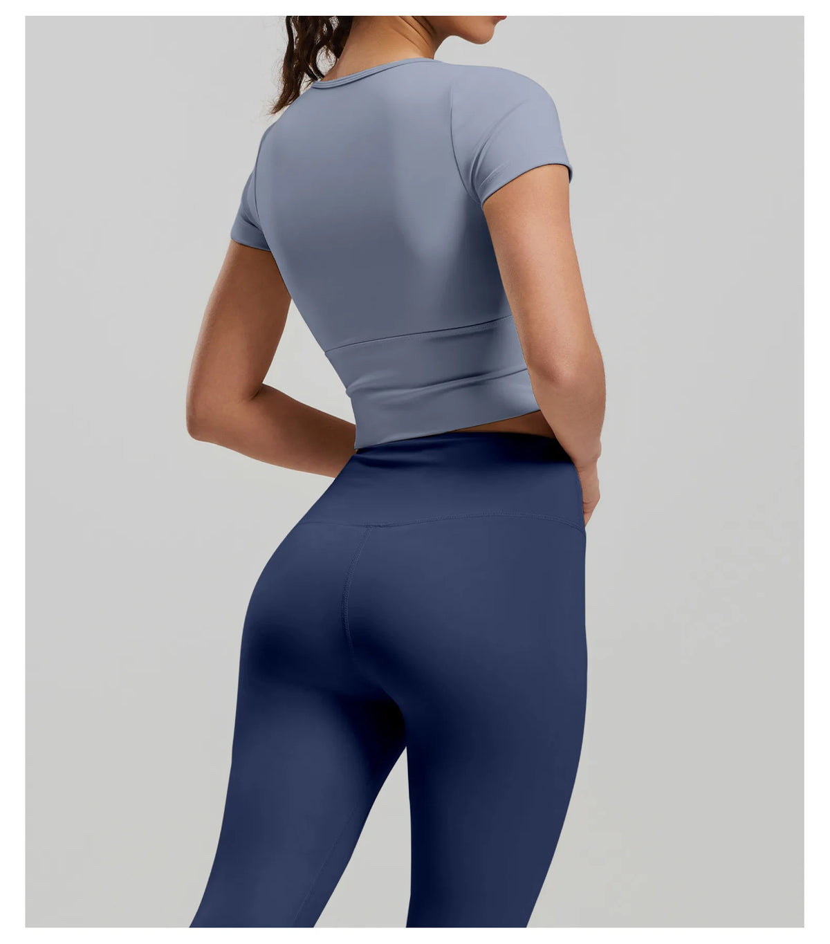 2 Pieces Women Tracksuit Yoga Set Spring Summer Short Sleeve Hollow Out Slim Sports Top High Waist Leggings Running Fitness Suit