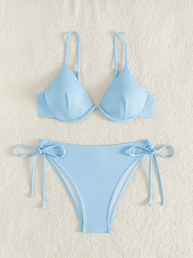ZTVitality Solid Underwire Sexy Bikini 2025 New Arrival Biquini Padded Push Up Bandage Swimsuit Women Swimwear Summer Beachwear