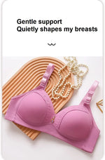 Gathered Side Collection Lifting Underwear Breasts Brassiere Large Size Bra Full Cup Underwear Brassiere No Steel RingBra