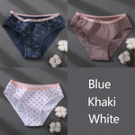 3Pcs/set Women Printing Floral Panties Low-Rise Cotton Briefs Female Comfortable Underwear Female Soft Panties Lingerie M-2XL