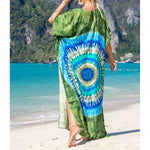 2026 New Colorful Kaftan Tunic Beach Dress Beach Wear Beachwear Beach Cover Up Cover-upsLoose Maxi Dress Female Women V4428