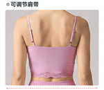 Lace V-neck Camisole Yoga Sets Women Black Hanging Neck Sports Tank Top Sportswear Gym Clothing High Waist Shorts Fitness Suits