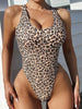 Sexy Leopard Print One-piece Backless Swimsuit for Women V-neck Monokini Bikni 2026 Summer Beach Vacation Slim Swimwear New