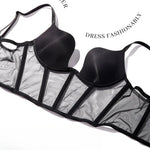 Women Push Up Bra Sets Transparent Lingerie Sexy Shaper Bra Beauty Back Comfortable Underwear Adult's Fishbone Gauze Bralette