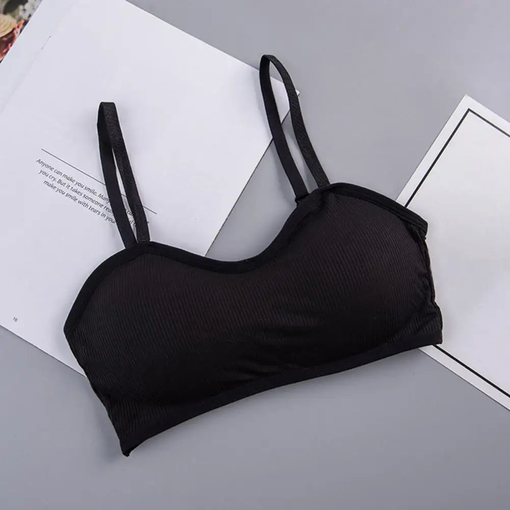 Push Up Padded Workout Bra Ribbed Sports Bra for Women Seamless Wireless Bralette V Neck Cami Crop Tops for Running Yoga