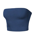 Quick-drying Cropped Top Women Ribbed Vest Anti-slip Bandeau Strapless Sleeveless Backless Tank Top Sweat Absorption