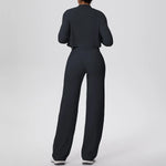 Yoga Set 3PCS Women Workout Sets Sportswear Gym Clothing Fitness zipper Long Sleeve High Waist Leggings Sports Suits Yoga Suit