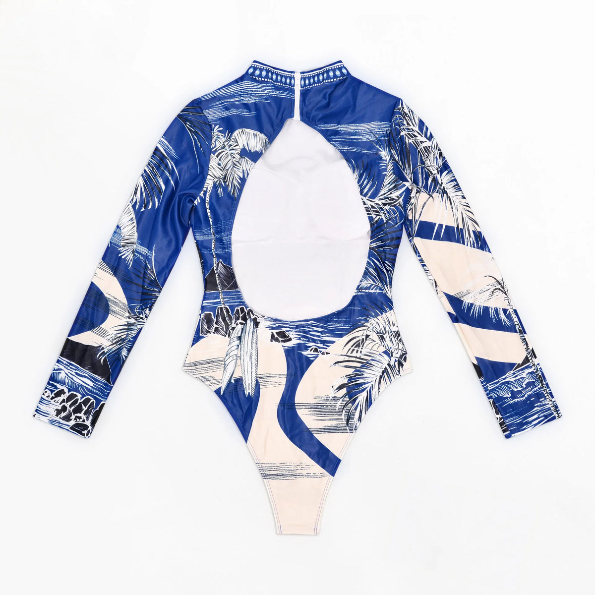 2024 Women One Piece Swimsuit Surfing Sport Swimsuit Long Sleeves Swimwear Print Monokini Bathing Suit Tropical Bodysuit Female