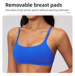 Backless Yoga Bra Woman Gym Tops Sports Bra Strap Cross Back Womens Underwear Adjustable Shoulder Strap Inner Padded Yoga Vest
