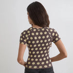 2026 Summer Women's Tops Round Neck Short Sexy Polka Dot T-Shirt Tops