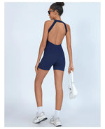 Sexy Fitness Yoga Jumpsuit Women Hollow V Neck Tight Backless Sports One Piece Suits Quick Drying Sleeveless Scrunch Romper