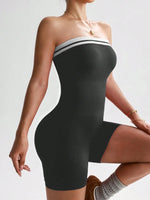 Striped Strapless Spicy Girl Outfit for Women, Seamless Slimming and Slimming, Tight Fitting, Hip Hugging, Sports and Casual Jum