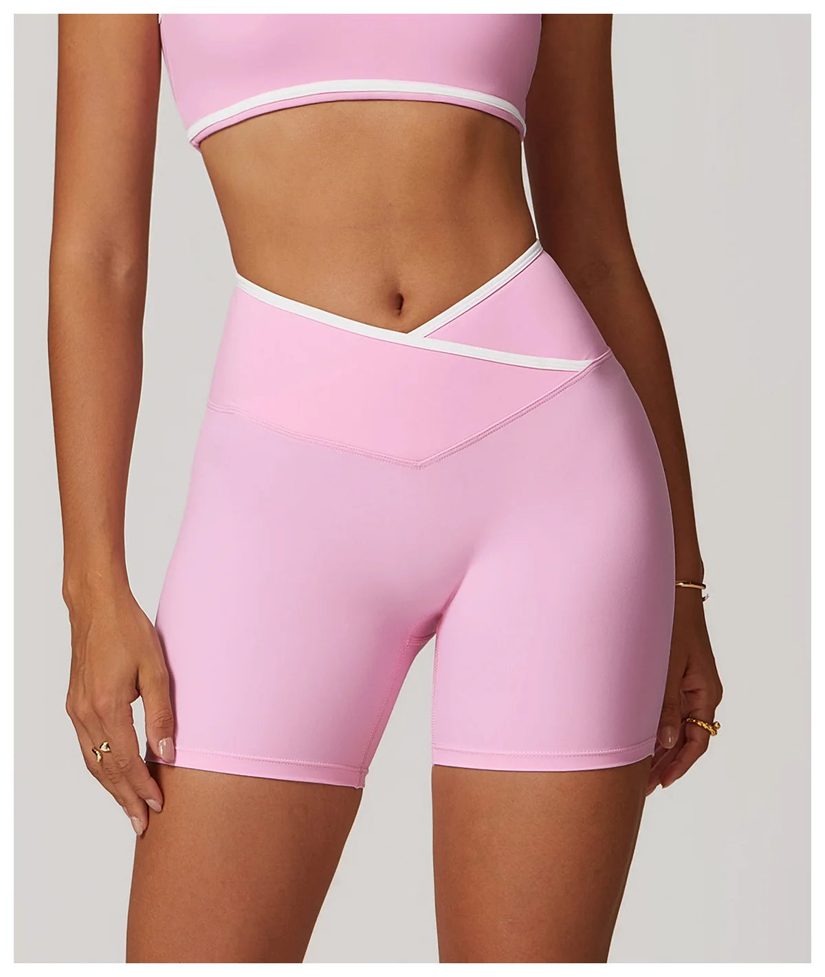 Yoga Shorts Women Fitness Shorts V-shaped Waist Running Cycling Shorts Breathable Sports Leggings High Waist Workout Gym Shorts