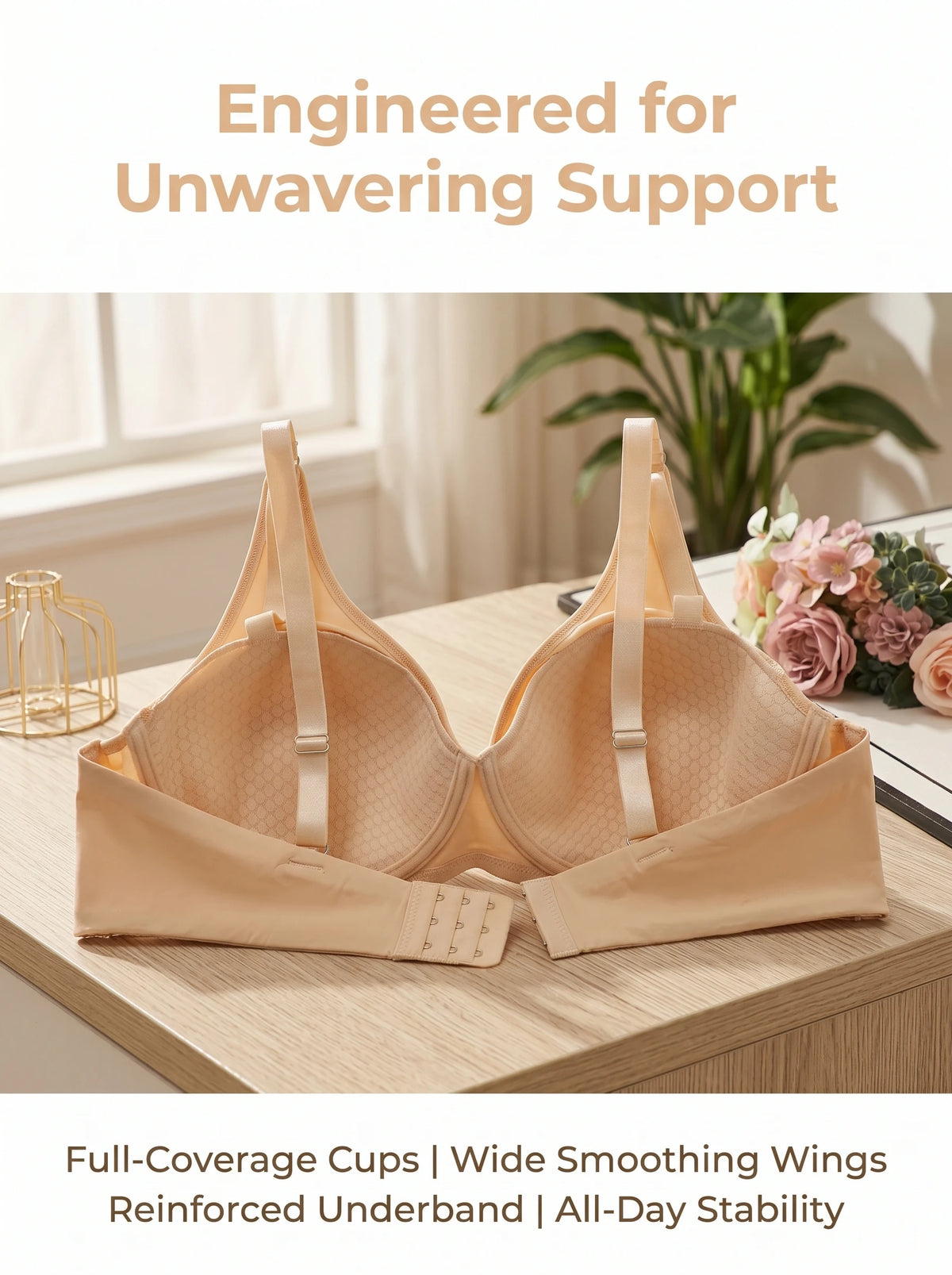 Plus Size Wireless Bra C D E Cup Women Nude Seamless Bra Full Coverage Comfort Everyday Suitable for all day wear MR3530
