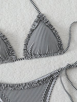 Halter Triangle String Bikinis 2026 Women Sexy Striped Swimsuit RuffleSwimwear Female Bathers Bathing Swimming Swim Suit