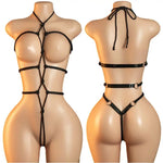 Porn Underwear Crotchless Babydolls Dress EroticCostume Sexy Hanging Neck Bodystockings Mesh See Through Adults Sexual Bodysuits