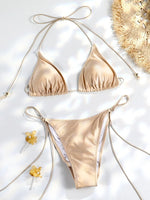 Sexy Triangle Mini Bikini Sets Micro Thongs Swimsuit Women Bathing Suit Biquini Bandage Beachwear Print Swimwear Thong Bikini