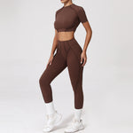 2PCS Yoga Suit Sports Set Women Quick-Drying Gym Set Women Tracksuit Running Workout Long Sleeve Sports Shirt Yoga Clothing