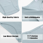 3PCS Cotton Women's Panties Sexy Comfortable Underwear Female Low Waist Stripe Briefs Solid Color Breathable Soft Lingerie M-XL