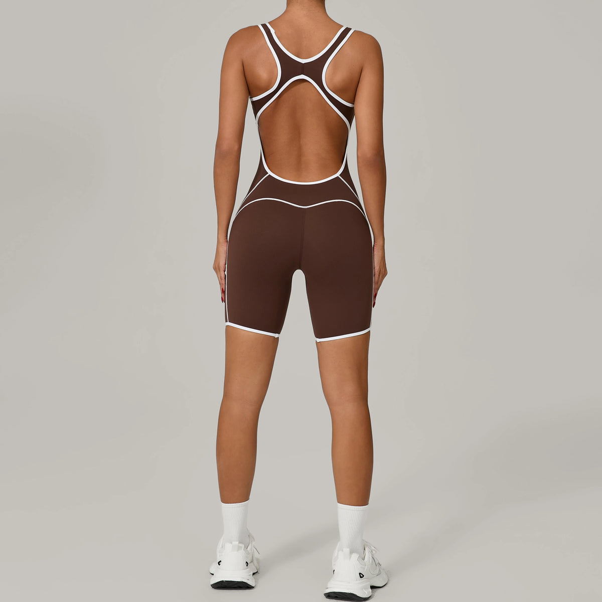 Summer New Gym Romper Padded Outdoor Sports Jumpsuit Hollow Open Back Yoga Suit Dance Sports Bodysuit Hip Lift Workout Yoga Sets