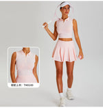 Fitness Tennis Short Skirts Women's Quick Cooling Sensation Sunscreen Pleated Skirt Outdoor UV Resistant Dance Golf Yoga Clothes