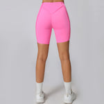 Yoga Shorts Women Fitness Shorts V-shaped Waist Running Cycling Shorts Breathable Sports Leggings Workout Gym Shorts