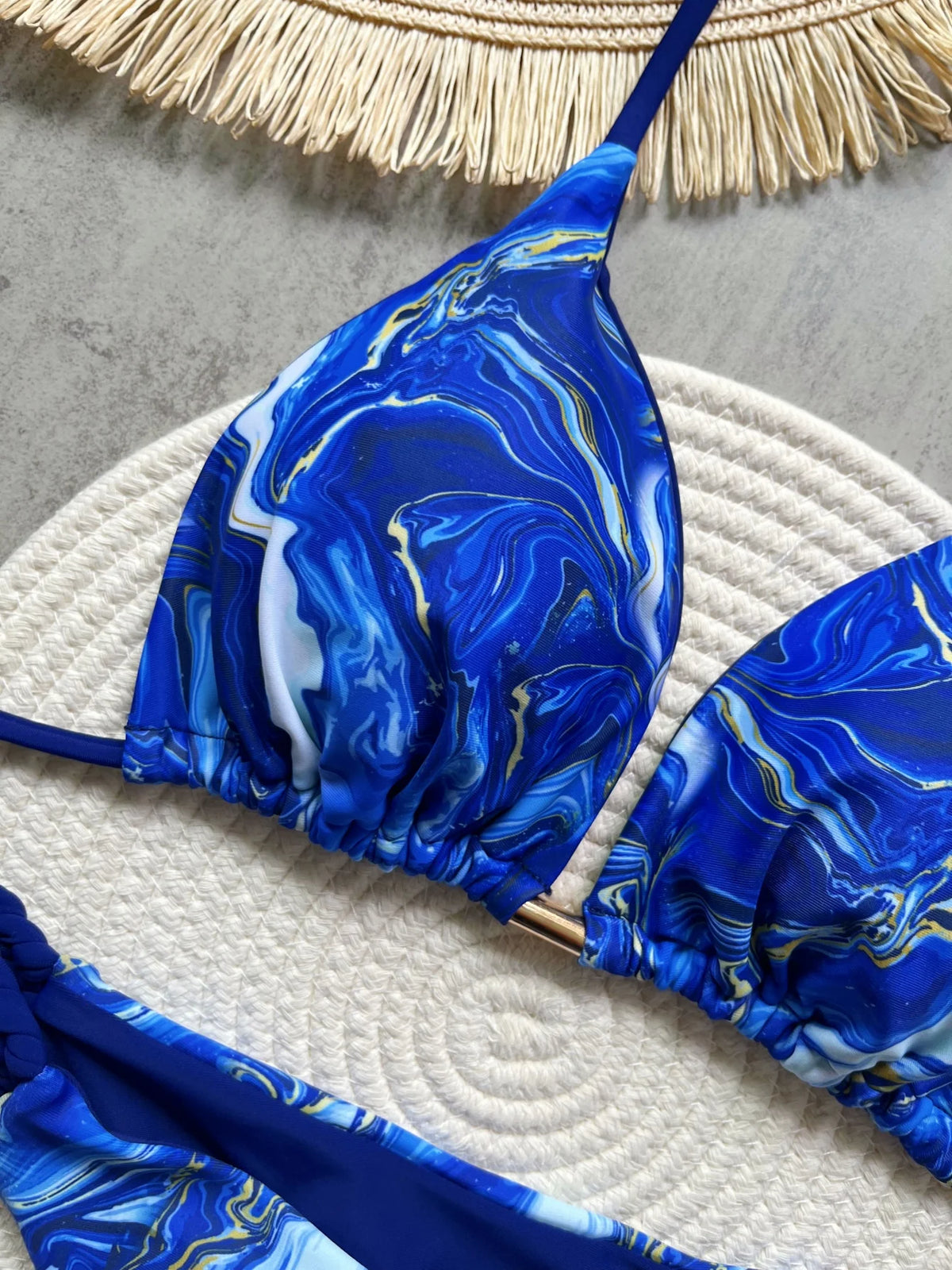 Fashion Print Halter Mini Thong High Cut Bikini Female Swimsuit Women Swimwear Two-pieces Bikini Set Bather Bathing Suit Swim