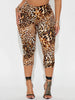 Sexy Leopard Print Knee-length Leggings Women 2026 Fitness Sports Yoga Tights Short Pants Streetwear Y2K Ladies Black Trousers