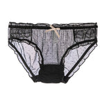 Cute Bowknot Girl's Knickers Transparent Mesh Yarn Ladies Panties Elastic Ruffled Edge Seamless Cotton Crotch Women's Brieifs