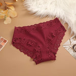 Sexy Cotton Lace Panty Women Low Waist Panties Underwear S-XL Solid Color Ladies Briefs Lingere Underware Comfortable Women