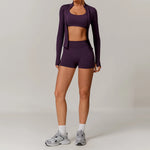 2/3PCS Yoga Set Women Workout Set Seamless Sportswear Gym Clothing Fitness Long Sleeve Crop Top High Waist Leggings Sports Suits