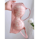 Summer Lace Half Cup Bra Small Bust Beachwear Gathering Light Support Pure Bralette Ultra Thin Wirefree Set AU MOYISU S-XL-32-38