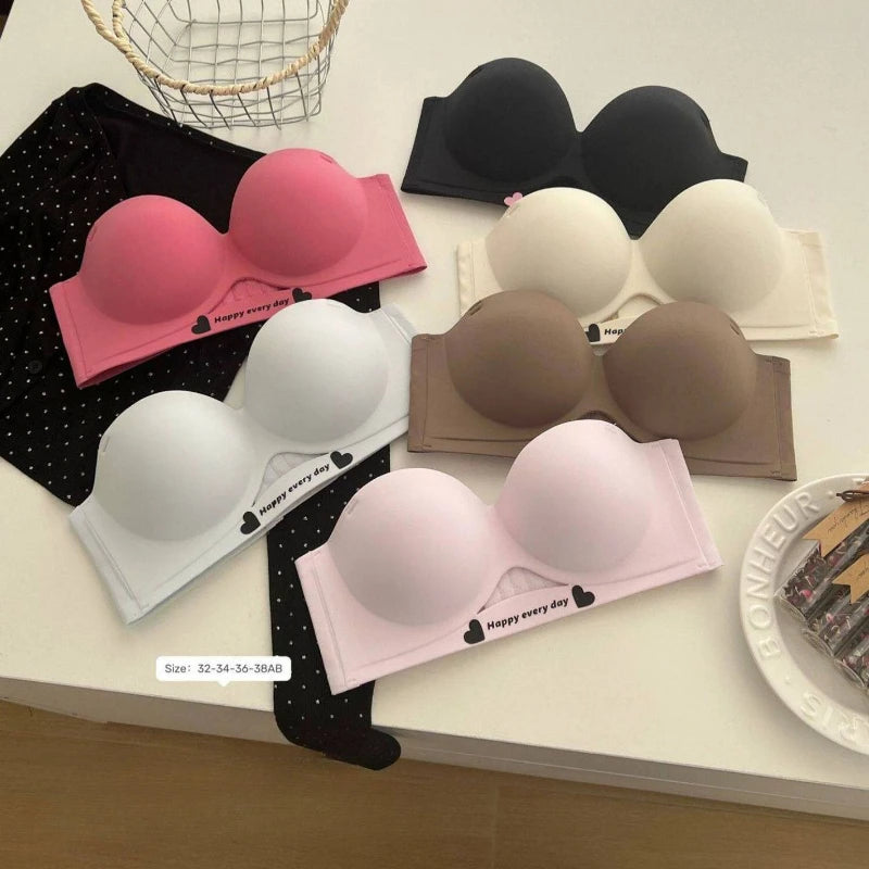 Seamless Push-Up Bras for Women Padded SolidBra Non-wire Strapless Brassiere Comfort Fixed Cup Underwear Sexy Lingerie S-XL