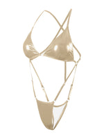 sexy gillter metallic micro mini bikinis one piece plain swimsuits bodysuits Swimwear Biquini conjunto de bikini tankini trikini