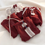 Lace Panties Women Underwear L-XL Low-Rise Briefs Sexy Underpants Lace Solid Color Panties Comfy Lingerie