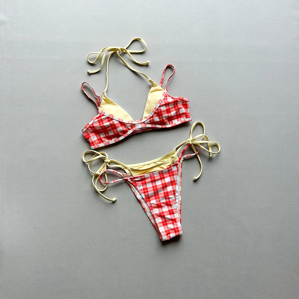 Sexy Orange Polka Dot Print Contrast Micro Bikini 2026 Women Hollow Out Push Up Bra Thong Swimsuit Summer Bathing Suit Swimwear