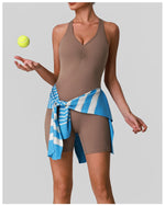 Cross Back V-neck Short Yoga Jumpsuit Women Quick Drying Solid Sleeveless Sports One Piece Suit Outdoor Recreation Bodysuits