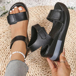 Slope Heel Sandals Women Summer Soft Sole Comfort Shoes Lightweight Open Toe Solid Color Beach Slippers