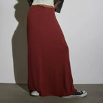 Women Casual Spring Summer Long Skirts Solid Color Fashion Straight Skirts Elegant Loose Y2k Outfits For Female Streetwear
