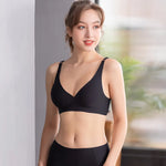 Women Push-Up Bra And Panties Set Non-wire Brassiere Low Waist Briefs Sexy Lingerie Women's Ice Silk Underwear Female Intimates