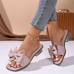 Elegant Big Bow Knot High heels Slippers Women White Slides Woman Plus Size Soft SoleNon Slip Summer Sandal Mujer Shoes
