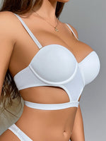Solid Color Underwire Bra 1/2 Cup Sexy Lace Women Fashionable And Comfortable Lingere Full Coveage Underwear With 1pc Strap