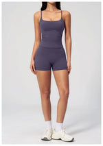 Juren Gym Tank Top With Built In Bra Women's Yoga Clothing Summer Running Square Neck Fitness Vest Beautiful Back Sports Workout