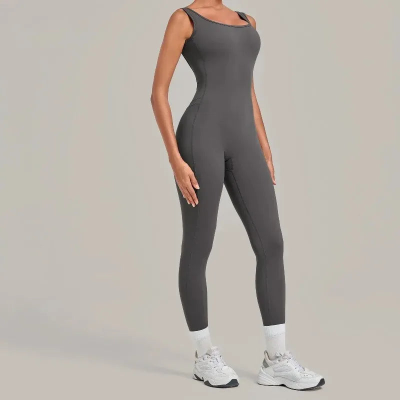Women's Seamless Yoga Jumpsuits Fitness Sports Hip-lifting Beauty Back Sleeveless One-Piece Training Workout Running Bodysuits