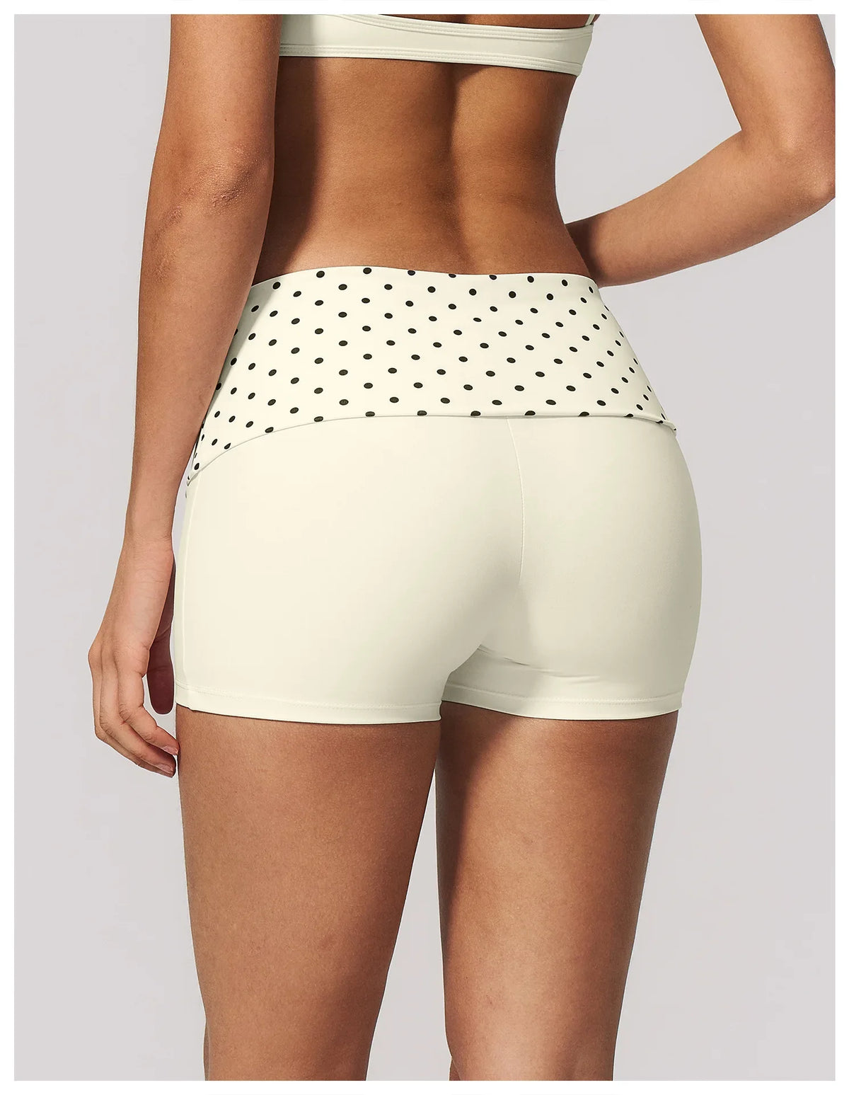 Summer Striped Polka Dot Contrast High Waist Yoga Shorts Hip Lifting Sports Tights Outdoor Workout Fitness Gym Running Pants