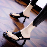 High Heels Women Square Toe Slippers Clip Toe Sandals Sexy Party Shoes Trend Woman Flip Flops 2026 New Summer Brand Pumps Mujer